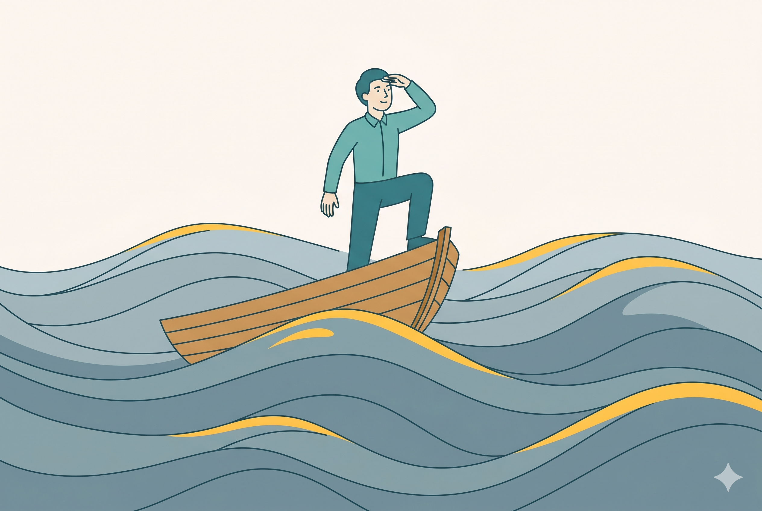 Manager naviguant entre des courants complexes et des transformations organisationnelles.